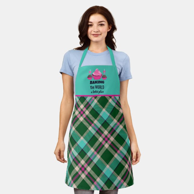 Tartan Kariert Cupcake Cake Cake Pops Schürze (Getragen)