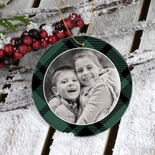 Tartan Kariert Frohe Weihnachten Großeltern Foto Ornament