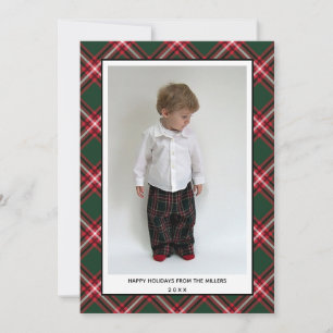 Tartan Kariert Happy Holidays Card zu Weihnachten