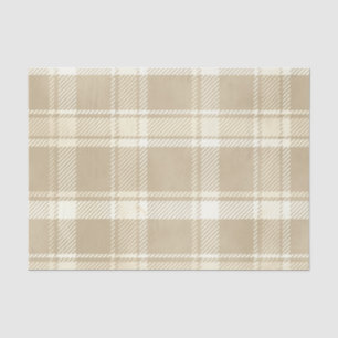 Tartan Kariert in Beige, Creme und Blassgelb Seidenpapier