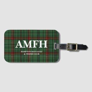 Tartan Kariert Monogram Golf Luggage Tag Gepäckanhänger