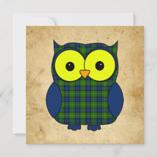 Tartan Kariert Owl V7 Geburtstag Einladung