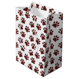 Tartan Kariert Paw Prints Mittlere Geschenktüte