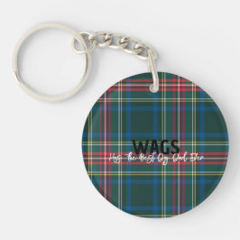 Tartan Kariert PET NAME Bester Vater Mama je Festi Schlüsselanhänger