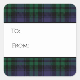 Tartan, Kariert Quadratischer Aufkleber