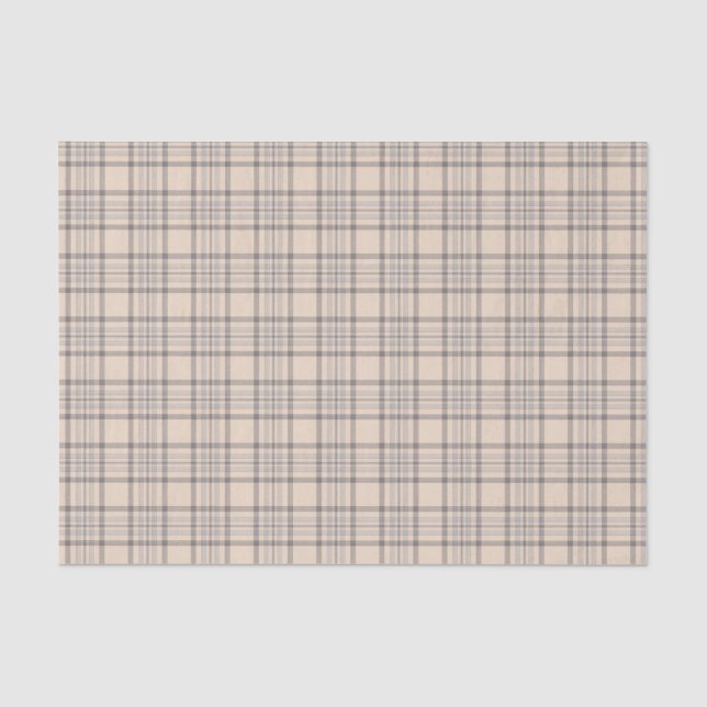 Tartan-karierte Beige, Brown u. Weiß-Nr. 47 Seidenpapier (Vorderseite)