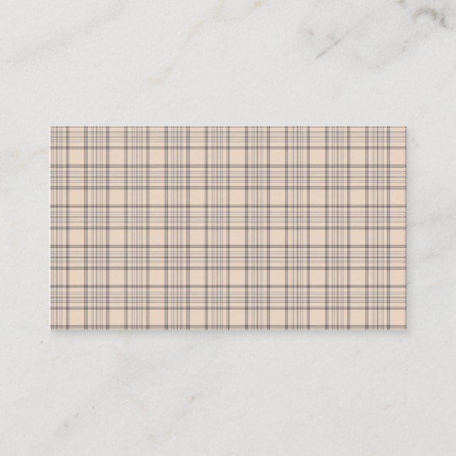 Tartan-karierte Beige, Brown u. Weiß-Nr. 47 Visitenkarte (Vorderseite)