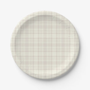 Tartan-karierte Creme u. Beige-Nr. 66 Pappteller
