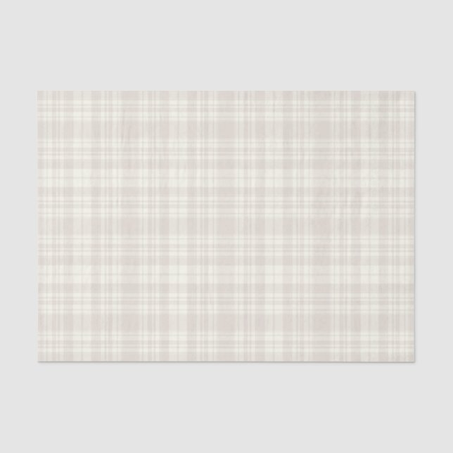 Tartan-karierte Creme u. Beige-Nr. 66 Seidenpapier (Vorderseite)