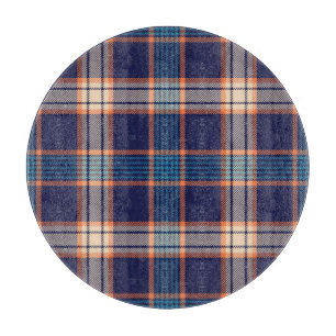 Tartan karierte, farbenfrohe Marinestextur. Schneidebrett