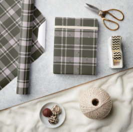 Tartan Karierter Bauernwald grün Geschenkpapier