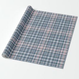 Tartan-kariertes Blau-, rosa u. Weiß-Nr. 45 Geschenkpapier