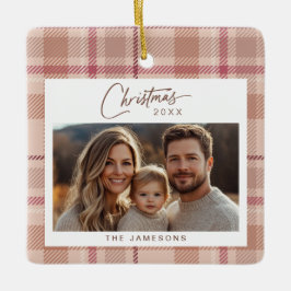 Tartan Kariertes Foto Weihnachten Keramikornament