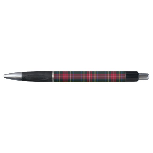 Tartan Kariertes grünes Rotmuster Kugelschreiber (Vorderseite)