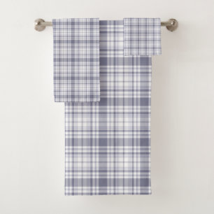 Tartan-kariertes Lila u. Weiß-Nr. 61 Badhandtuch Set