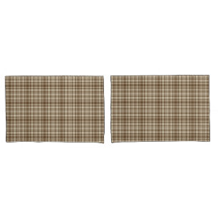 Tartan-kariertes Muster Brown u. Beige-Nr. 70 Kissenbezug