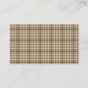 Tartan-kariertes Muster Brown u. Beige-Nr. 70 Visitenkarte