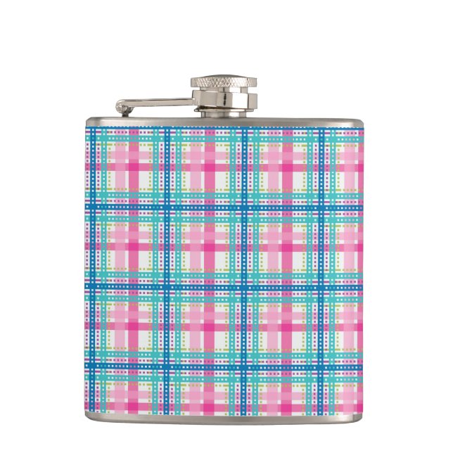 Tartan, kariertes Muster Flachmann (Vorderseite)