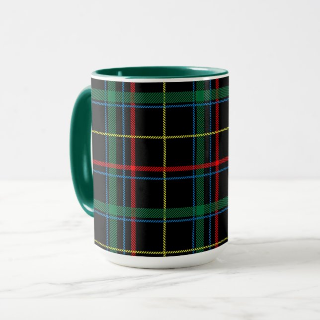 Tartan Kariertes Muster, grün, Tasse (Vorderseite Links)