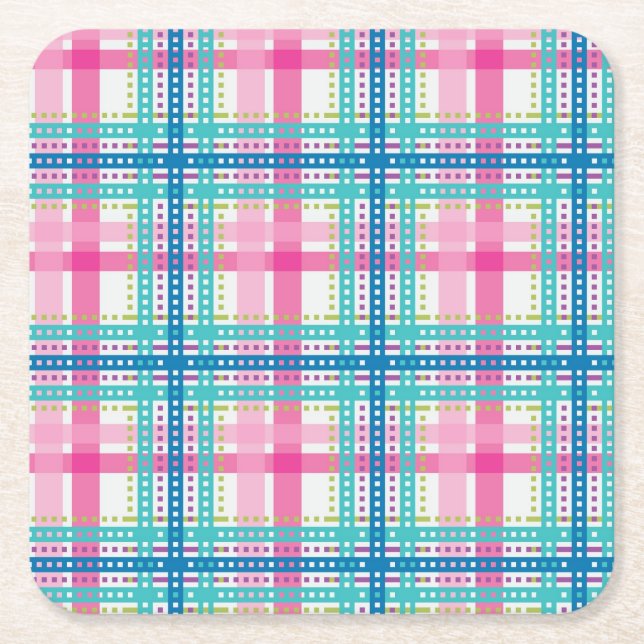 Tartan, kariertes Muster Rechteckiger Pappuntersetzer (Vorderseite)