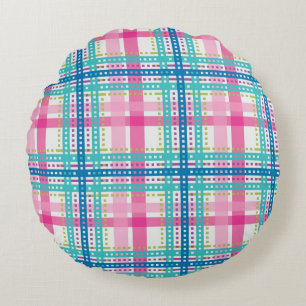 Tartan, kariertes Muster Rundes Kissen