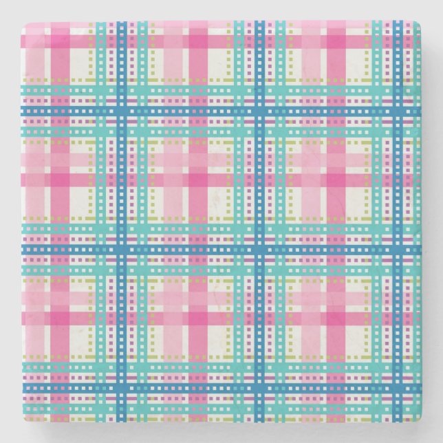 Tartan, kariertes Muster Steinuntersetzer (Vorderseite)