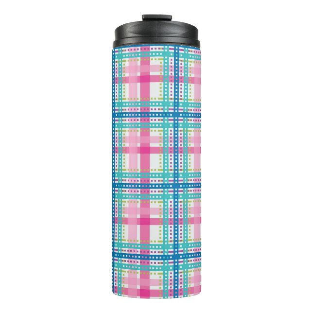 Tartan, kariertes Muster Thermosbecher (Vorderseite)