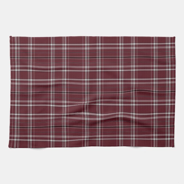 Tartan-kariertes Rot-, Schwarzes u. Weiß-Nr. 51 Geschirrtuch (Horizontal)