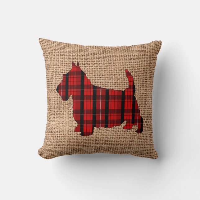 Tartan-kariertes schottisches kissen (Vorderseite)