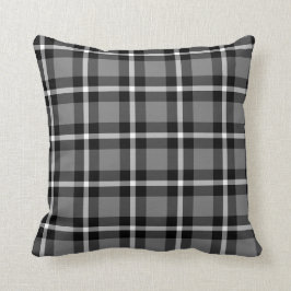 Tartan-kariertes Schwarz-, Graues u. Weiß-Nr. 48 Kissen
