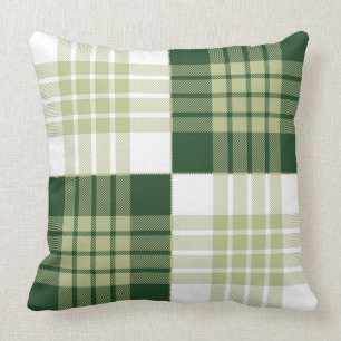 Tartan-kariertes Trendy schottisches grünes weiß Kissen