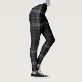 Tartan-kariertes Trendy schwarzes Blau Leggings