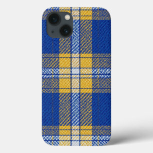 Tartan-Karo Blau und Gelb iPhone / iPad Hülle