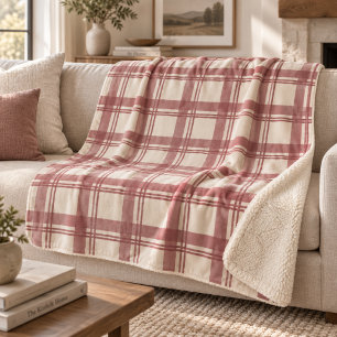 Tartan Karo Creme Staubrot Sherpadecke