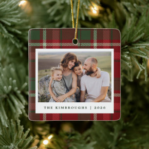 Tartan-Karo-Foto-Andenken-Weihnachten Keramikornament