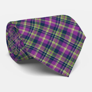 Tartan Karo Kariert Lila & Marine zweiseitig Krawatte