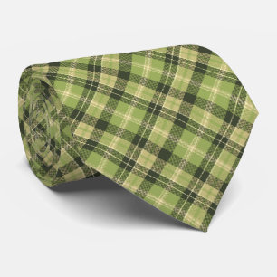 Tartan Karo Kariert Moss Green zweiseitig Krawatte
