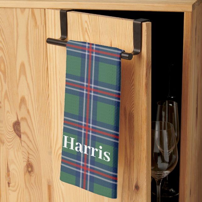 Tartan-Karo-Muster personalisiert Geschirrtuch (Drittel gefaltet)
