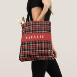 Tartan Karo personalisiert Winter Tasche<br><div class="desc">Tartan Karo personalisierte Wintertote Tasche. Vergnügen Weihnachts-Weihnachtsdesign.</div>