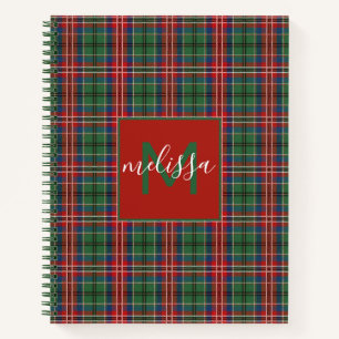 Tartan Karo personalisiertes Monogramm Clan MacCul Notizbuch