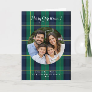 Tartan Karo Weihnachten mit individuellem Foto Karte