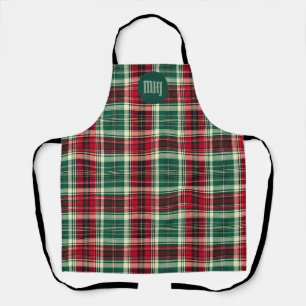 Tartan-Karo-Weihnachts- Apron mit individuellem Mo Schürze