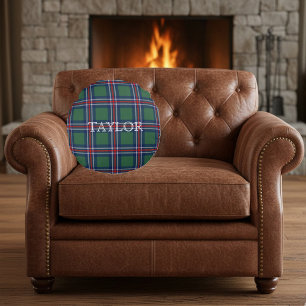 Tartan Karomuster personalisiert Rundes Kissen