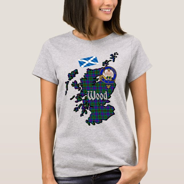 Tartan Karte & Abzeichen Frauen T-Shirt (Vorderseite)