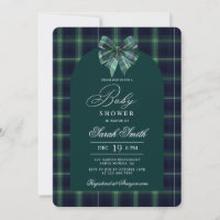 Tartan-Luxus-Einladung zur Babyparty