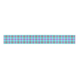Tartan Mauve Lila Cyan Ripsband