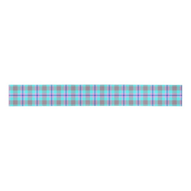 Tartan Mauve Lila Cyan Ripsband (Vorderseite)