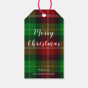 Tartan Merry Christmas Geschenkanhänger