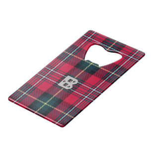 Tartan mit/aus Ihren Initialen(n) Geldbeutel Flaschenöffner