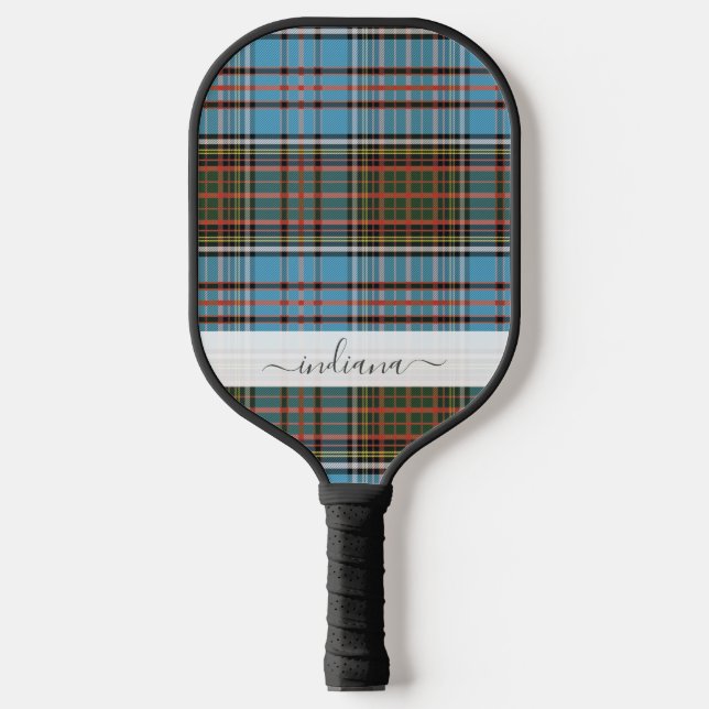Tartan Monogram Kariert Script Clan Anderson Pickleball Schläger (Vorderseite)
